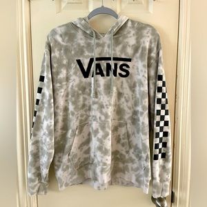 Vans Hoodie Green Tie Dye with Checkered Sleeve